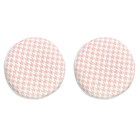 Outdoor Chair Pads Set of 2 Pink Houndstooth Round Patio Chair Cushions