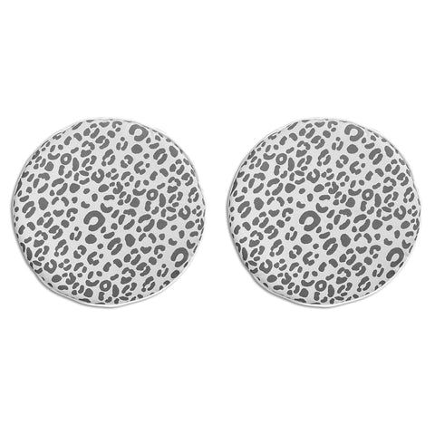 Outdoor Chair Pads Set of 2 Gray Leopard Round Patio Chair Cushions