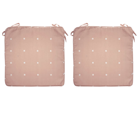 Outdoor Chair Pads (Set of 2) 18x18 Inch Pink Patio Chair Cushions Square Seat Pads