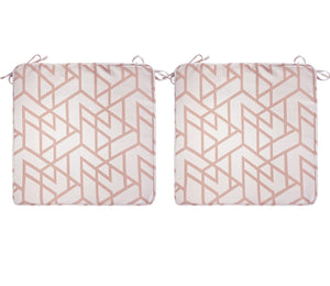 Outdoor Chair Pads (Set of 2) 18x18 Inch Pink Patio Chair Cushions Square Seat Pads