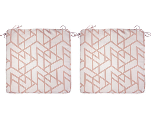 Outdoor Chair Pads (Set of 2) 18x18 Inch Pink Patio Chair Cushions Square Seat Pads