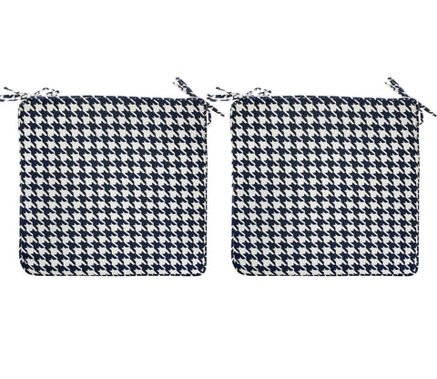 Outdoor Chair Pads (Set of 2) 18x18 Inch Navy Patio Chair Cushions Square Seat Pads