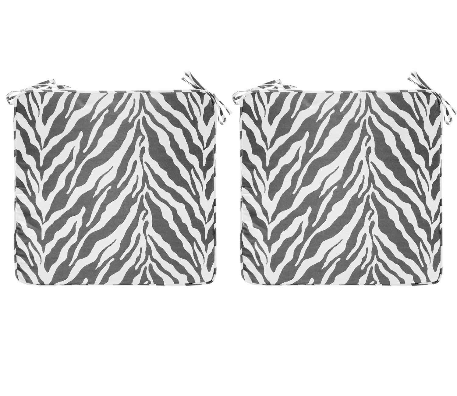 Outdoor Chair Pads (Set of 2) 18x18 Inch Gray Patio Chair Cushions Square Seat Pads
