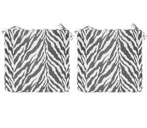 Outdoor Chair Pads (Set of 2) 18x18 Inch Gray Patio Chair Cushions Square Seat Pads