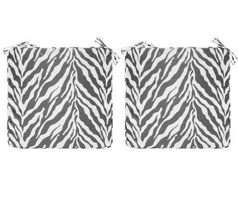 Outdoor Chair Pads (Set of 2) 18x18 Inch Gray Patio Chair Cushions Square Seat Pads