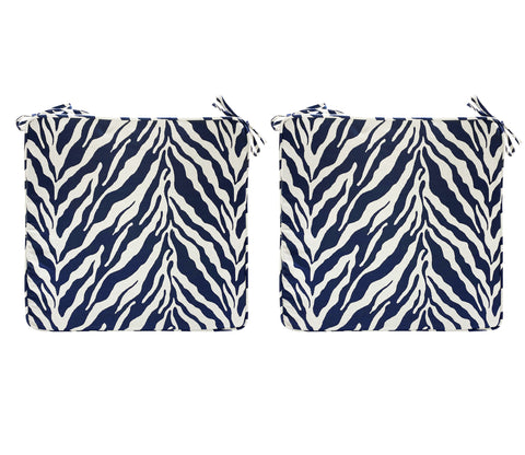 Outdoor Chair Pads (Set of 2) 18x18 Inch Navy Patio Chair Cushions Square Seat Pads
