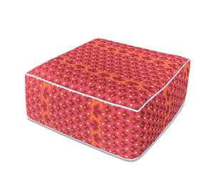 Outdoor Inflatable Ottoman Red Square 23x23x9 Inch Patio Foot Stools and Ottomans