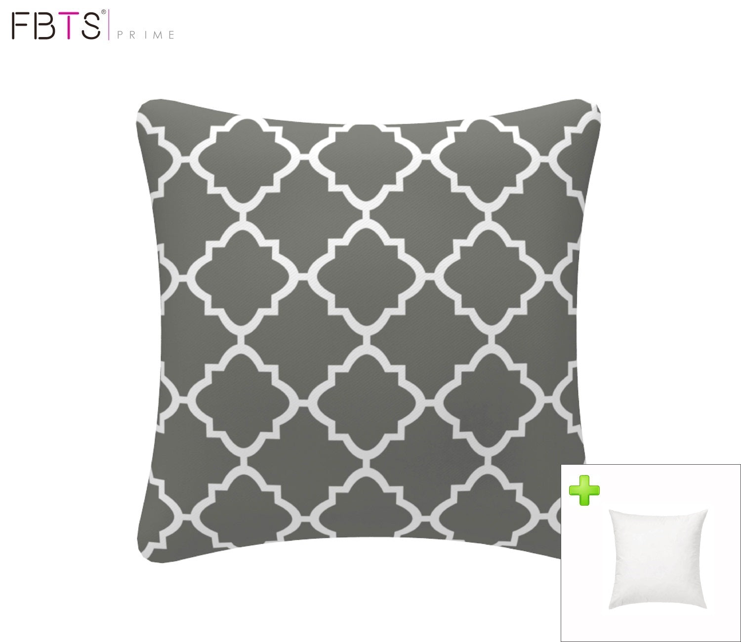 Outdoor Pillows with Insert Gray Quatrefoil Lattice Patio Accent Throw Pillows 18x18 inch Square Decorative Pillows