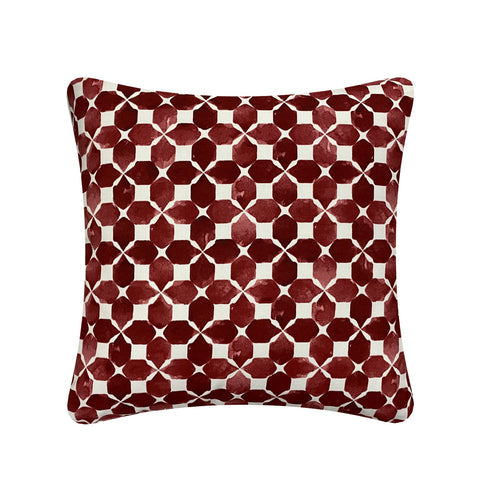 Outdoor Pillows with Insert Red Geometric Patio Accent Throw Pillows 18x18 inch Square Decorative Pillows
