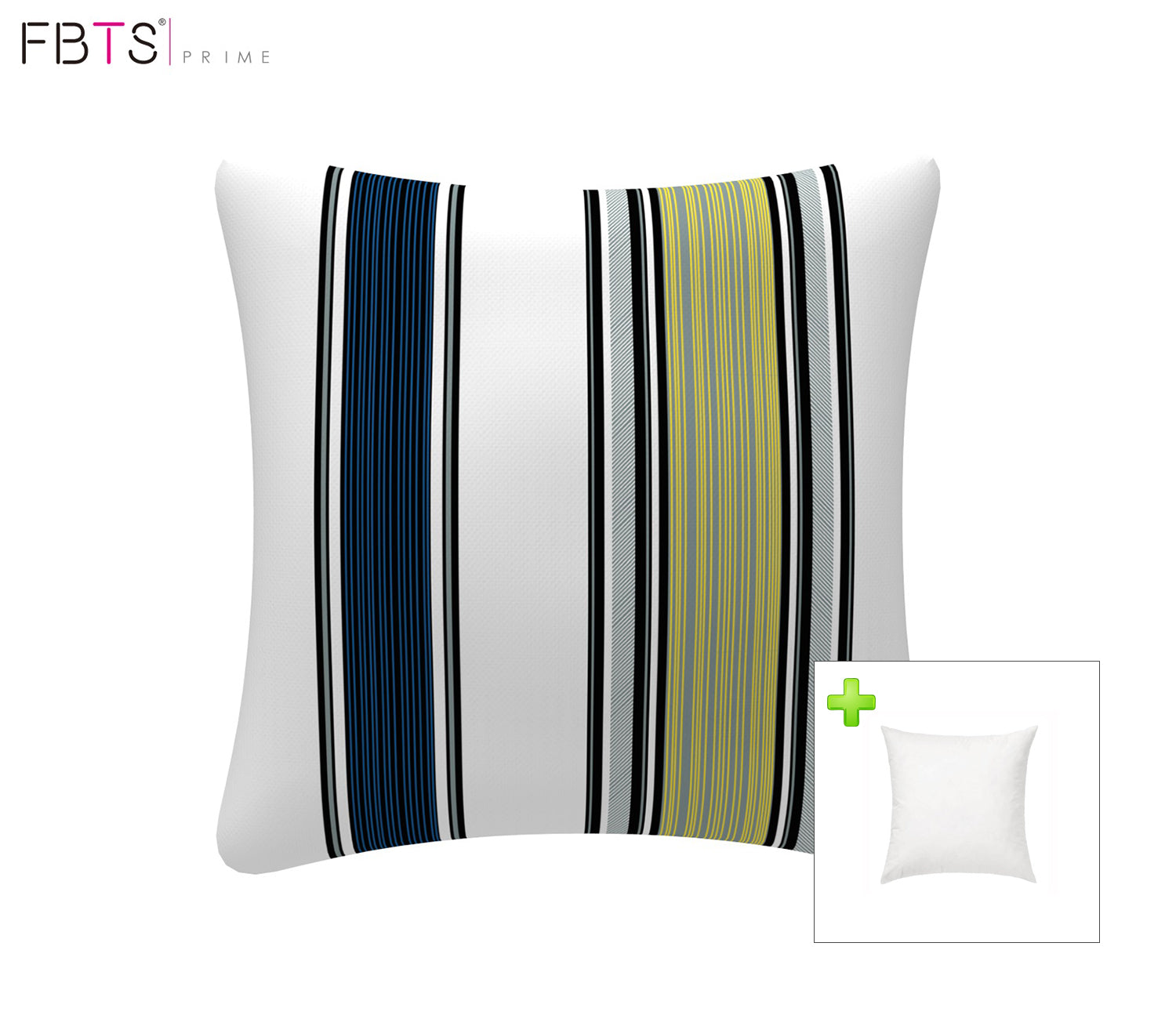 Outdoor Pillows with Insert Navy and Yellow Stripe Patio Accent Throw Pillows 18x18 inch Square Decorative Pillows