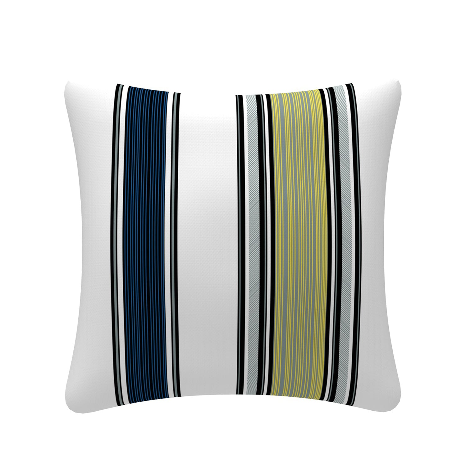 Outdoor Pillows with Insert Navy and Yellow Stripe Patio Accent Throw Pillows 18x18 inch Square Decorative Pillows