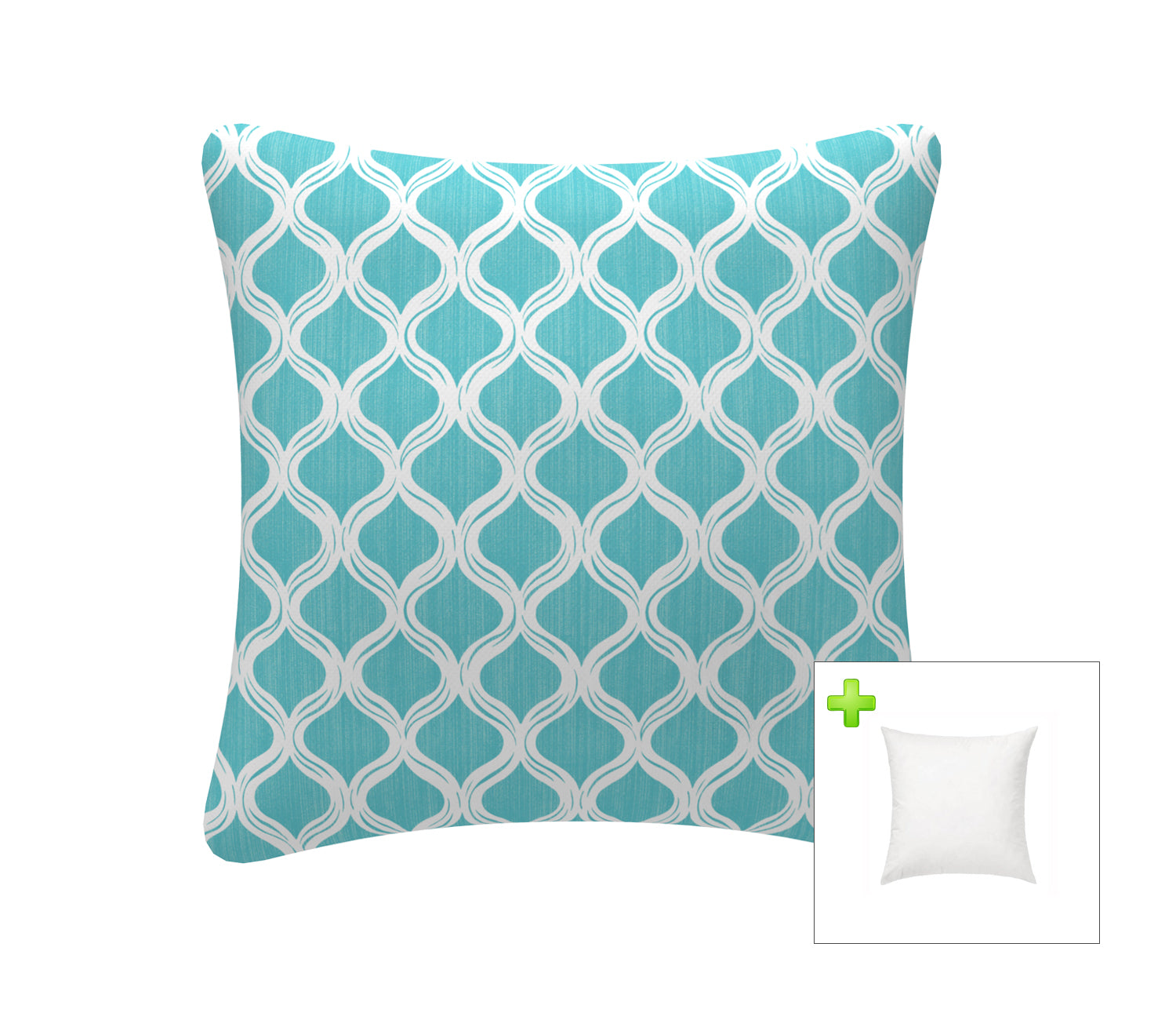 Outdoor Pillows with Insert Blue Geometric Patio Accent Throw Pillows 18x18 inch Square Decorative Pillows