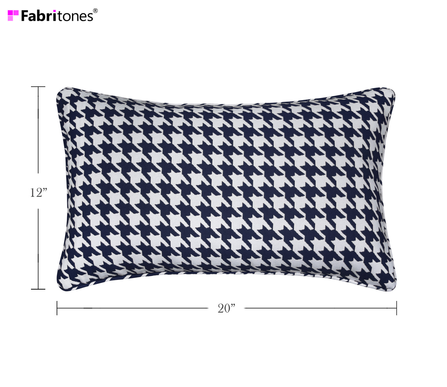 Outdoor Lumbar Pillows Rectangle 12x20 Inch Navy 2 Packs Patio Throw Pillows