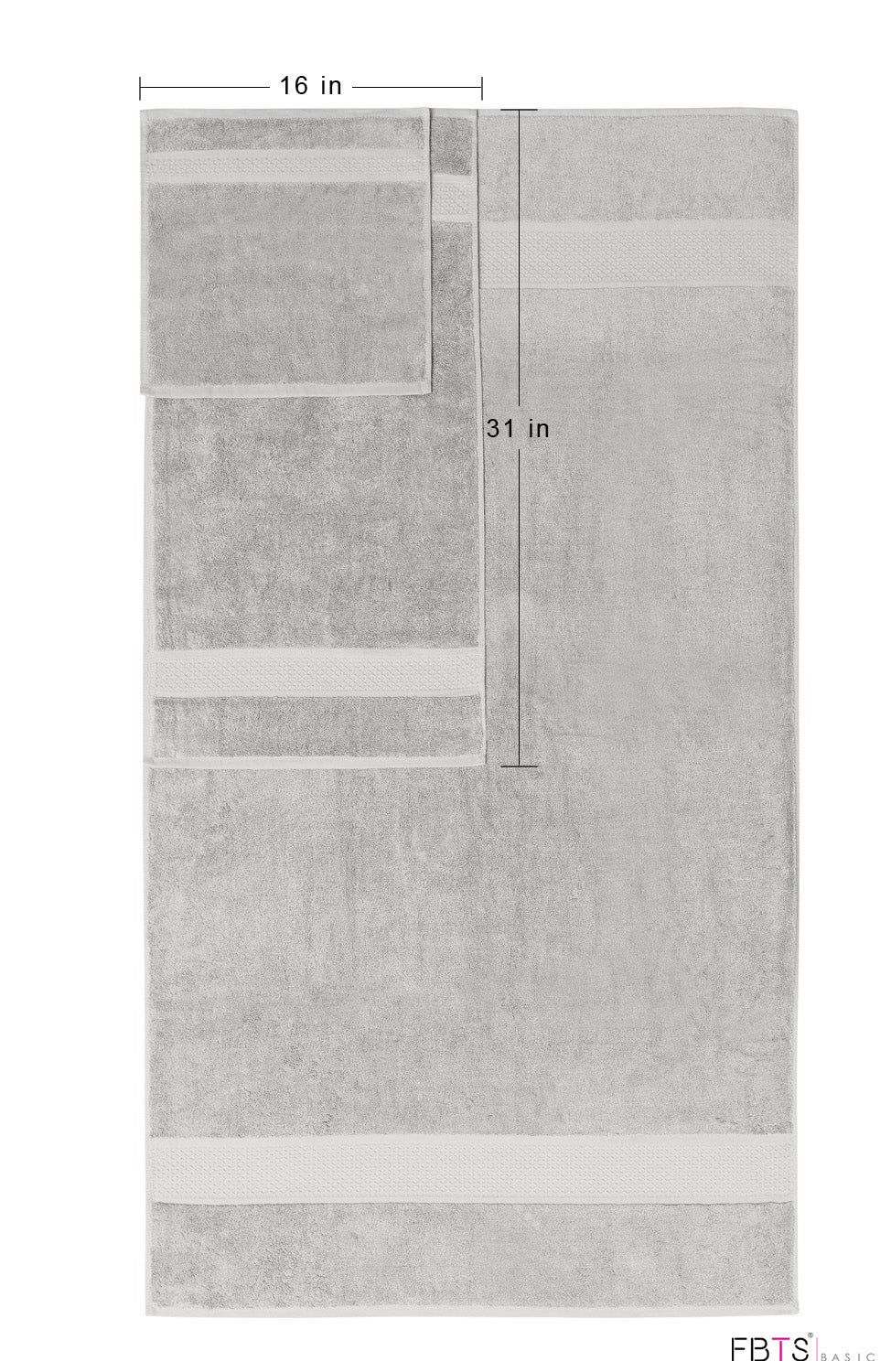 Hand Towel 2 Pieces Grey 16x31 Inch Luxury Towels Highly Absorbent