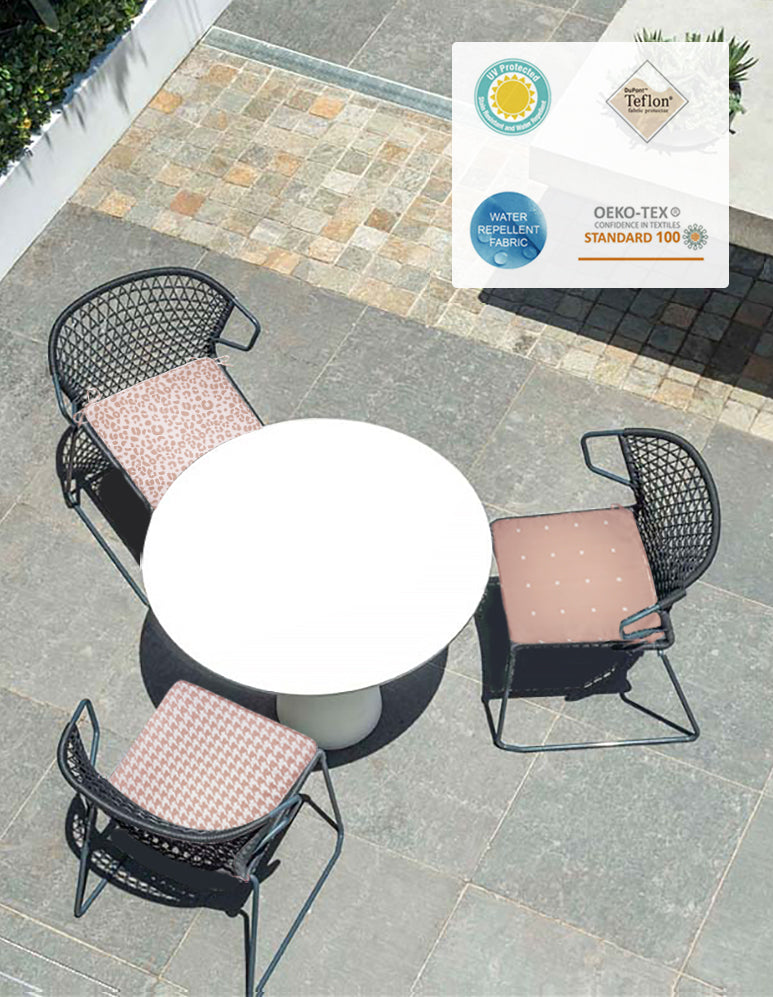 Outdoor Chair Pads (Set of 2) 18x18 Inch Pink Patio Chair Cushions Square Seat Pads