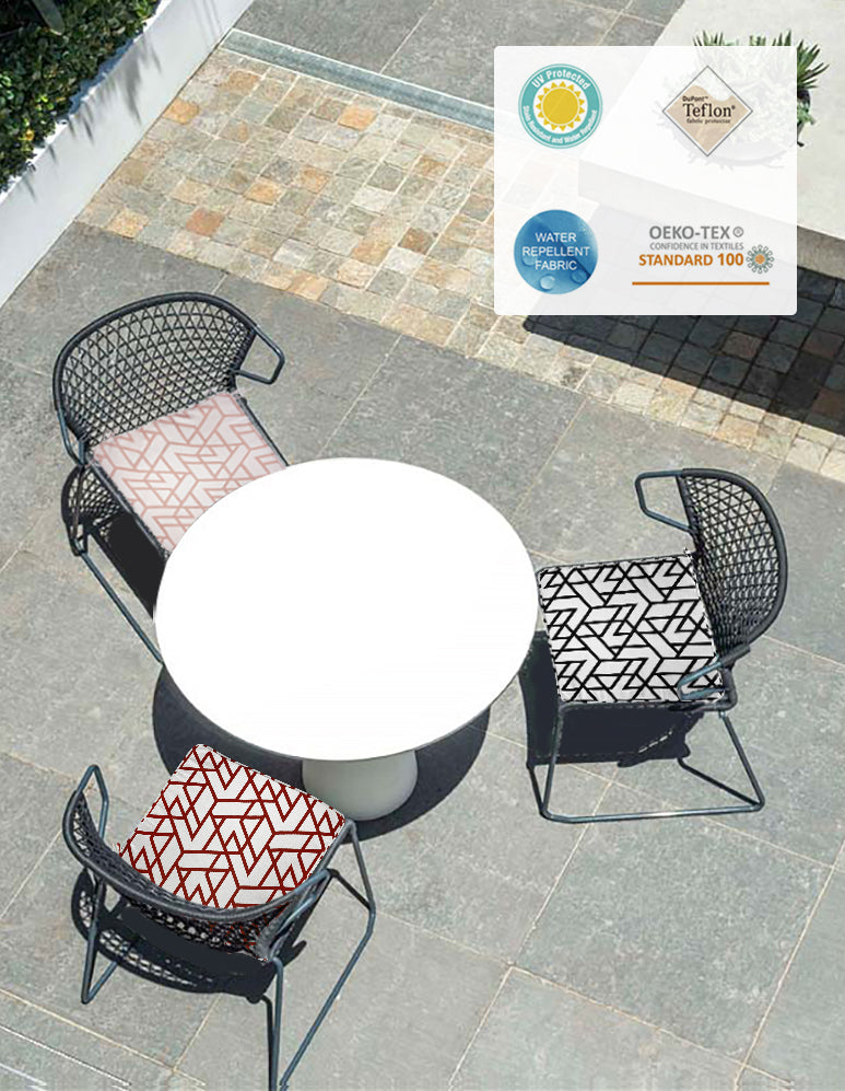Outdoor Chair Pads (Set of 2) 18x18 Inch Red Patio Chair Cushions Square Seat Pads