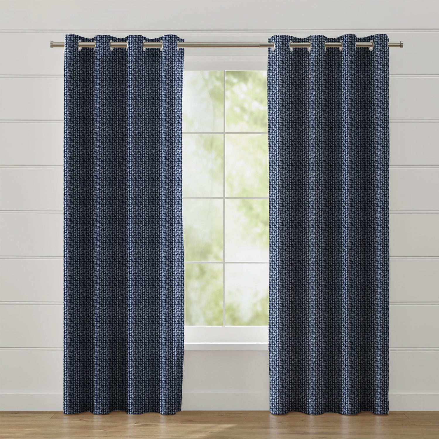Window Curtain 1 Panel 50% Blackout Blue Color Custom Made Window Drapes