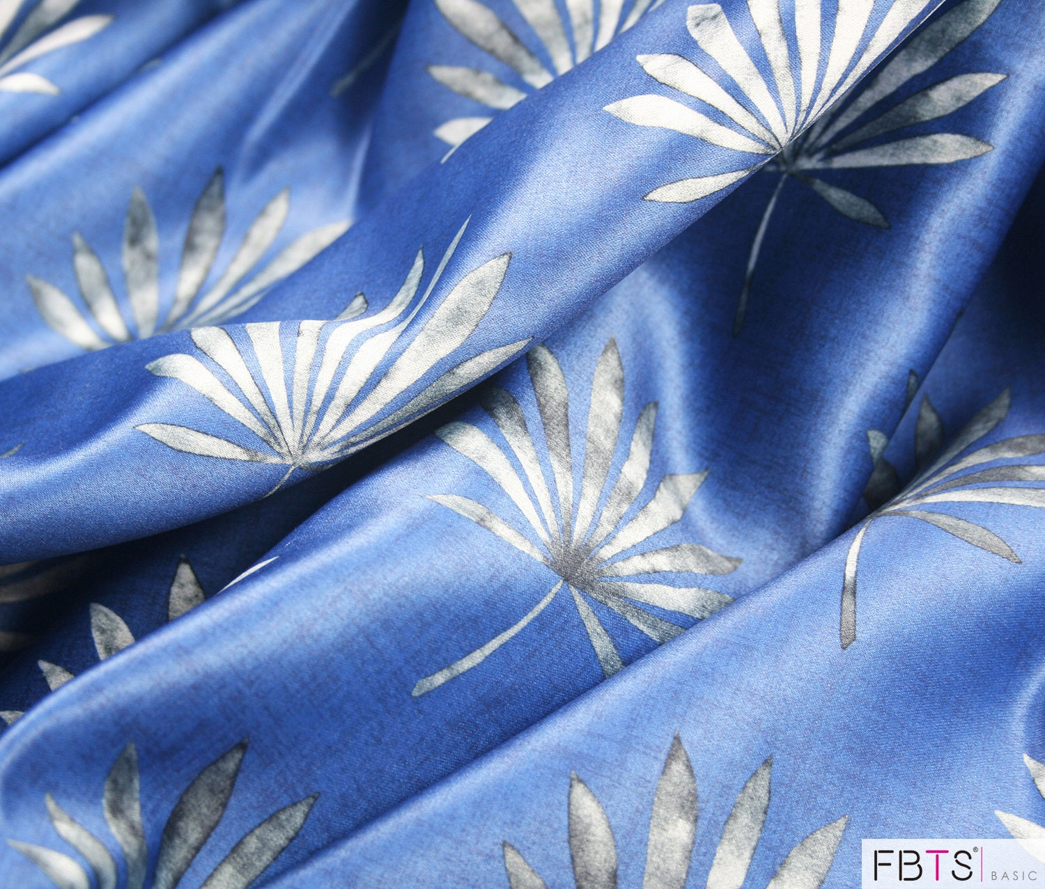Window Curtain 1 Panel 50% Blackout Blue Color Leaves Pattern Custom Made Window Drapes