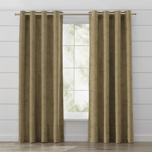 Window Curtain 1 Panel 50% Blackout Yellow Color Leaf Pattern Custom Made Window Drapes