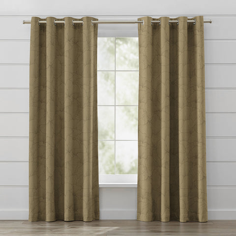 Window Curtain 1 Panel 50% Blackout Yellow Color Leaf Pattern Custom Made Window Drapes