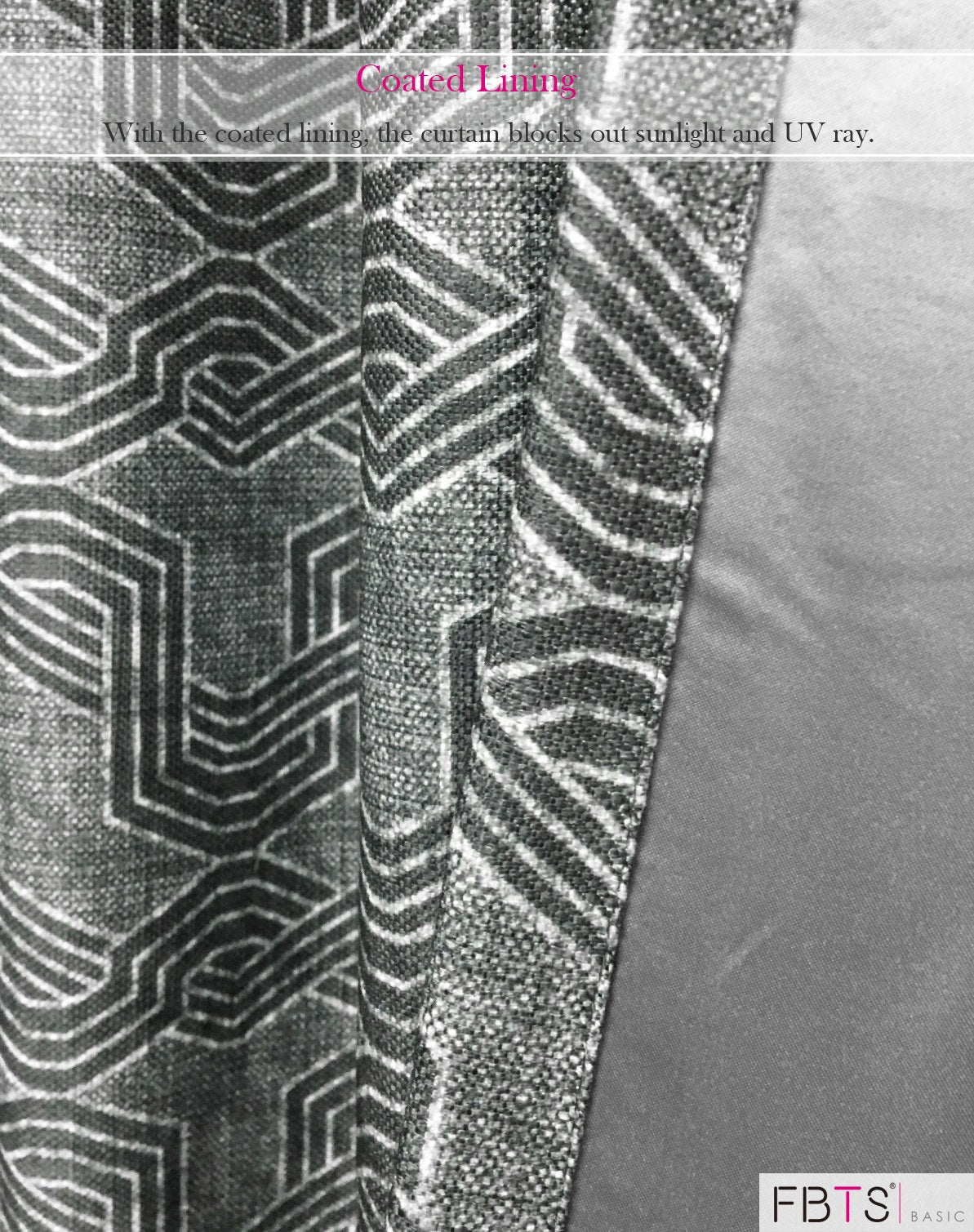 Window Curtain 1 Panel 50% Blackout Grey Color Geometric Pattern Custom Made Window Drapes