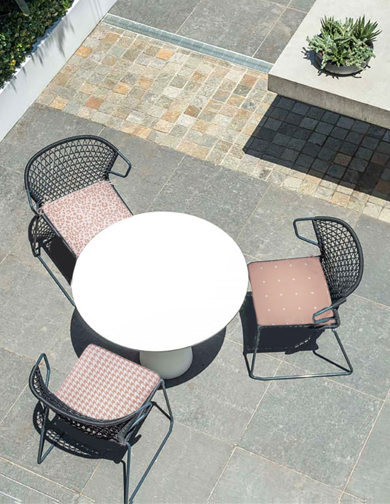 Outdoor Chair Pads (Set of 2) 18x18 Inch Pink Patio Chair Cushions Square Seat Pads