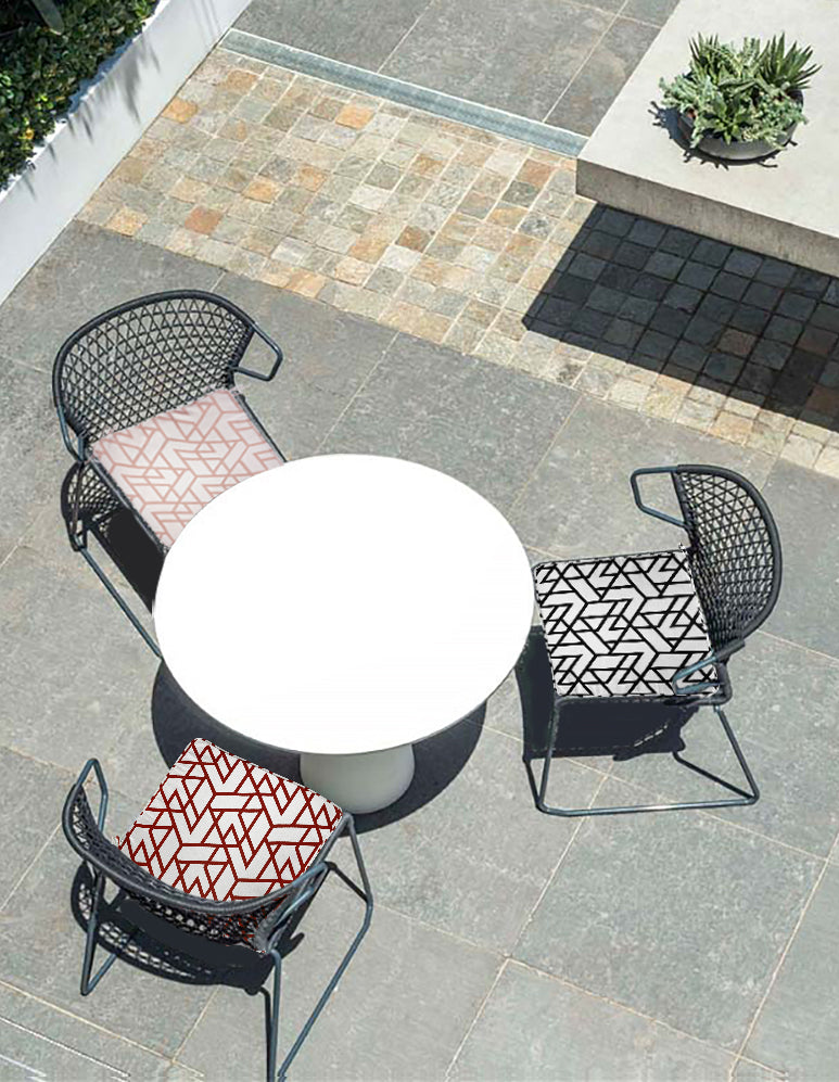 Outdoor Chair Pads (Set of 2) 18x18 Inch Red Patio Chair Cushions Square Seat Pads